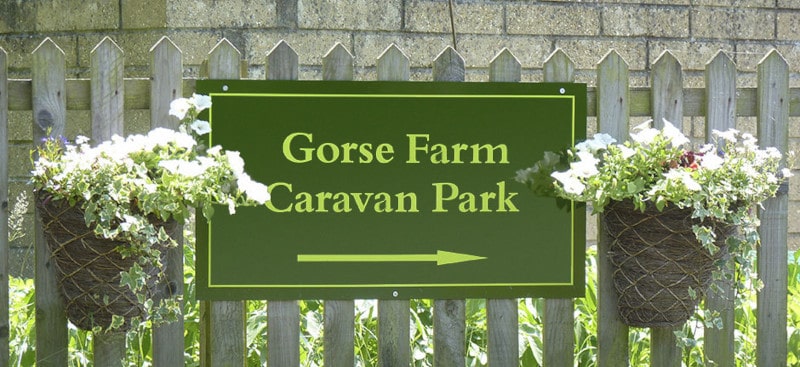 Gorse Farm Caravan Park Sign